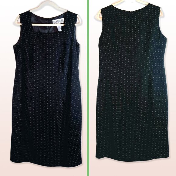 Jessica Howard Sleeveless Shift Dress w Purple MIcro Dots Size 14 - Picture 1 of 7